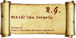 Miklóska Gergely névjegykártya